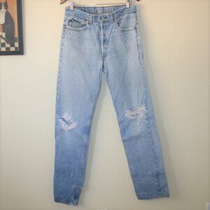 Levis 501 90s Distressed Button Fly Jeans 33x34